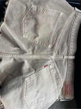 Levi's Sand-Colored High-Waisted Denim Shorts